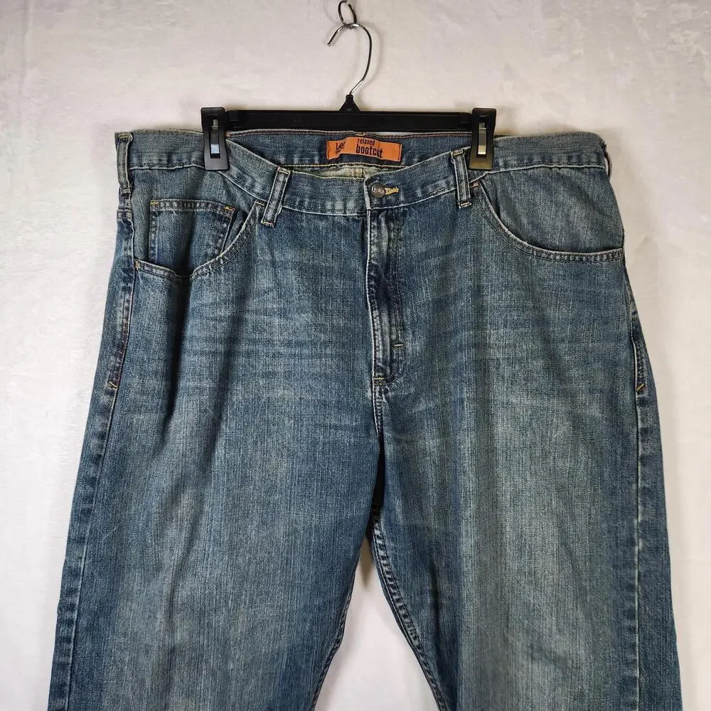 Lee Dungarees Jeans 42x32 Relaxed Fit Bootcut Blue Denim Classic‎ Straight Leg
